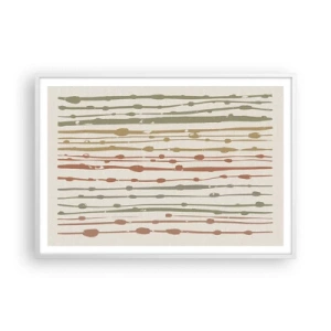 Poster in een witte lijst - Muzieknotatie van kleuren - 100x70 cm