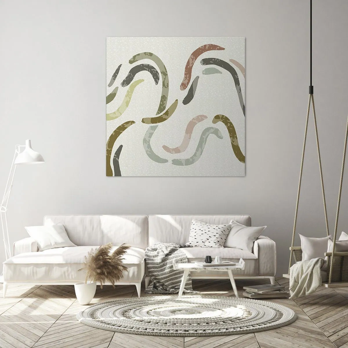 Schilderen op canvas - Een vrolijke dans van abstractie - 70x70 cm