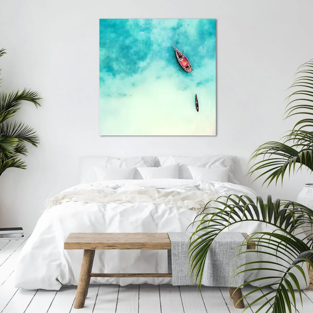 Schilderen op canvas - Want op de stranden van Zanzibar, wanneer het teveel aan water ... - 30x30 cm