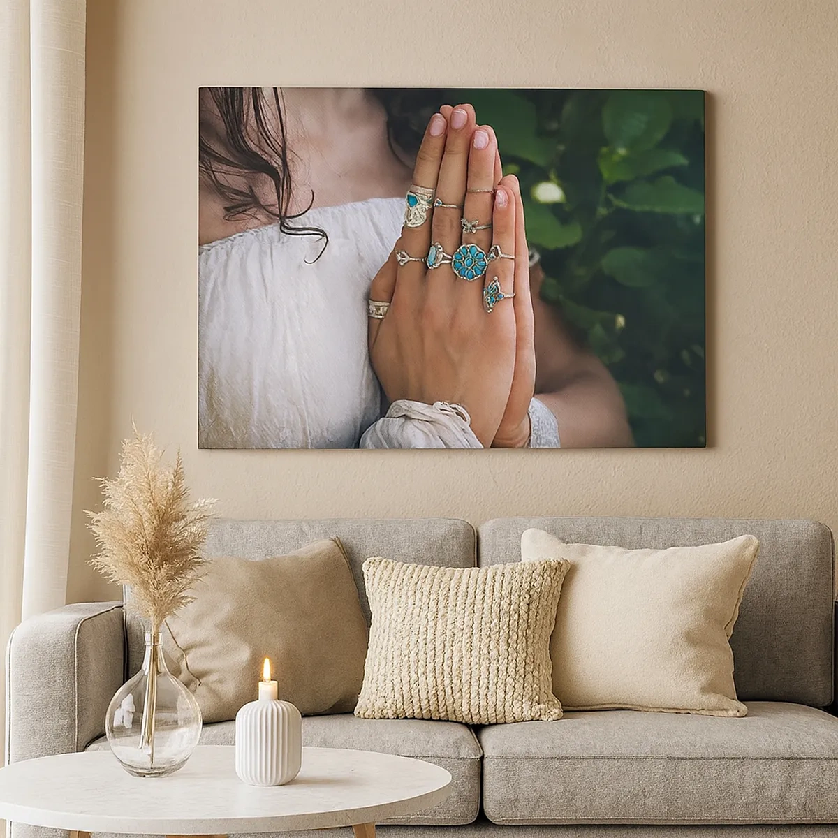 Schilderen op canvas - Welkom in het centrum van het zijn - 30x30 cm