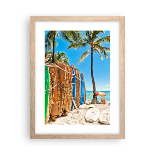 Een poster in een licht eiken lijst - Zonnig plezier - 30x40 cm