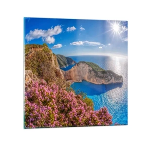 Schilderen op glas - Mijn geweldige Griekse vakantie - 40x40 cm