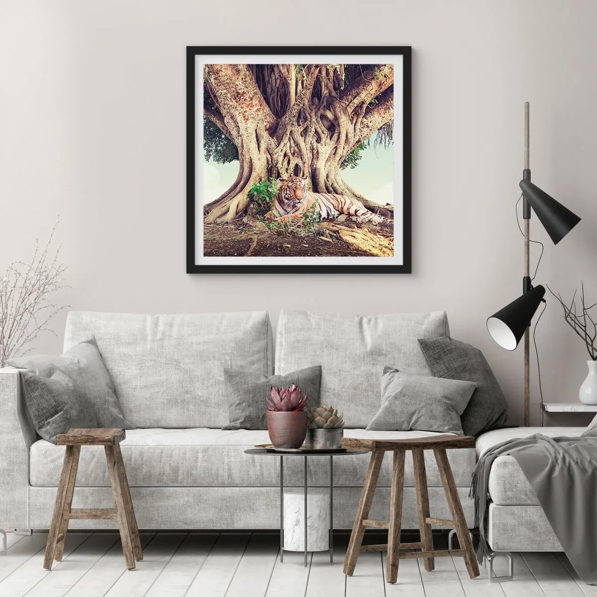 Poster in een zwarte lijst - Uitzicht vanuit het boek Genesis - 30x30 cm