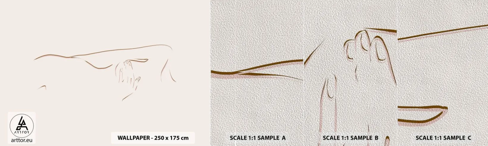 Fotobehang Monster Premium Sand - De vorm van verlangen - Abstractie, Grafisch, Deel - 100x30 cm