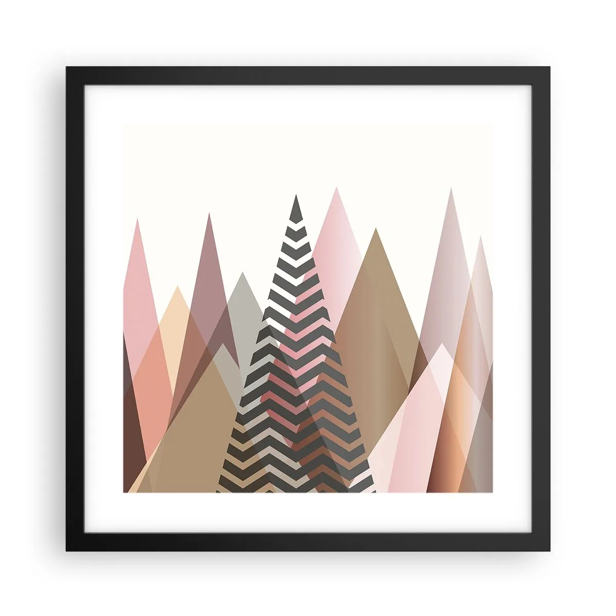 Poster in een zwarte lijst - Piramidaal uitzicht - 40x40 cm