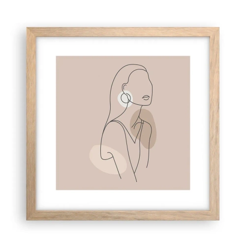 Een poster in een licht eiken lijst - meisjesachtig icoon - 30x30 cm