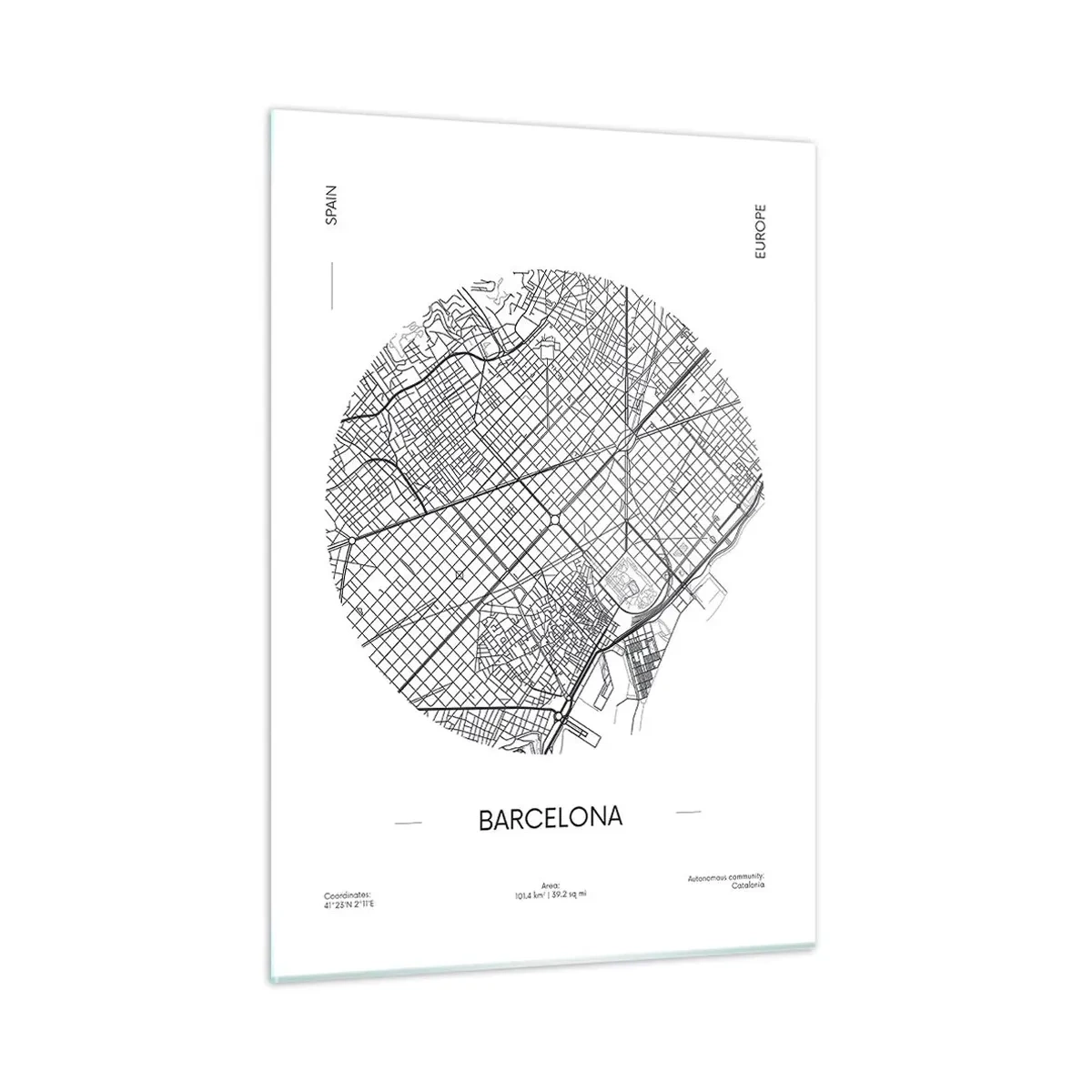Schilderen op glas - Anatomie van Barcelona - 50x70 cm
