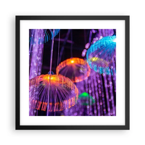 Poster in een zwarte lijst - Lichte fontein - 40x40 cm