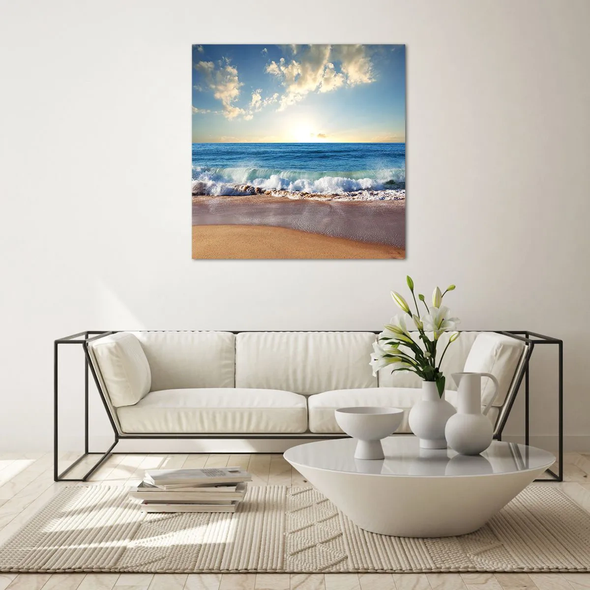 Schilderen op glas - Beweging en stilte tegelijk - 70x70 cm