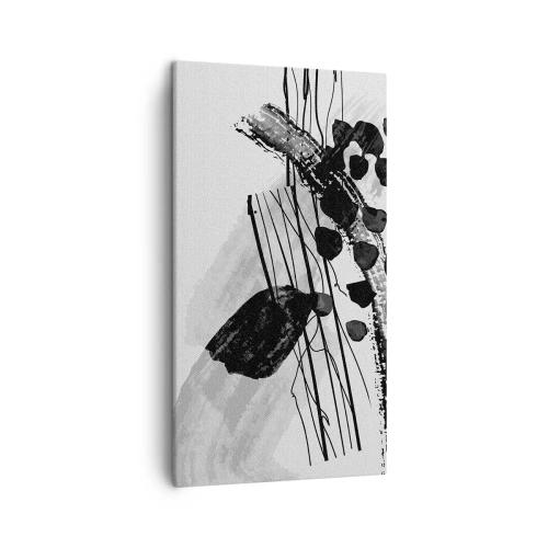 Schilderen op canvas - Zwart-wit organische abstractie - 45x80 cm