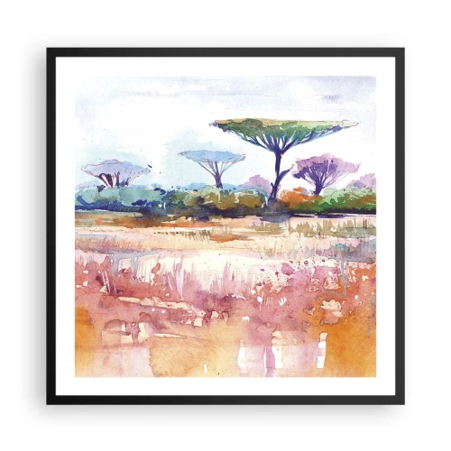 Poster in een zwarte lijst - Savanne kleuren - 60x60 cm