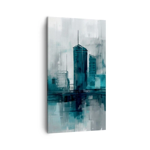 Schilderen op canvas - Een stad in de kleur van regen - 45x80 cm