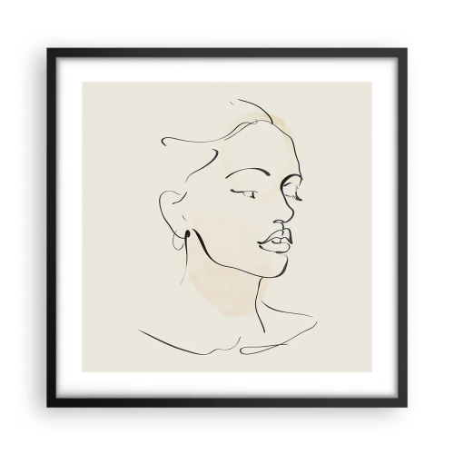 Poster in een zwarte lijst - Een bepaalde lijn - 50x50 cm