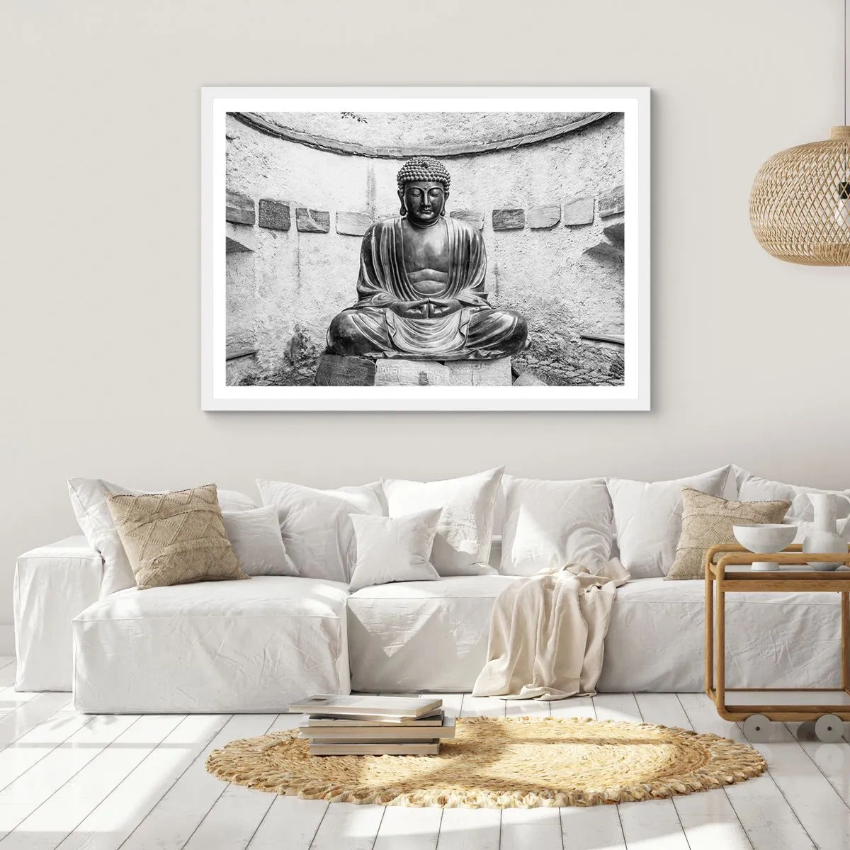 Poster in een witte lijst - Aan de bron van vrede - 91x61 cm