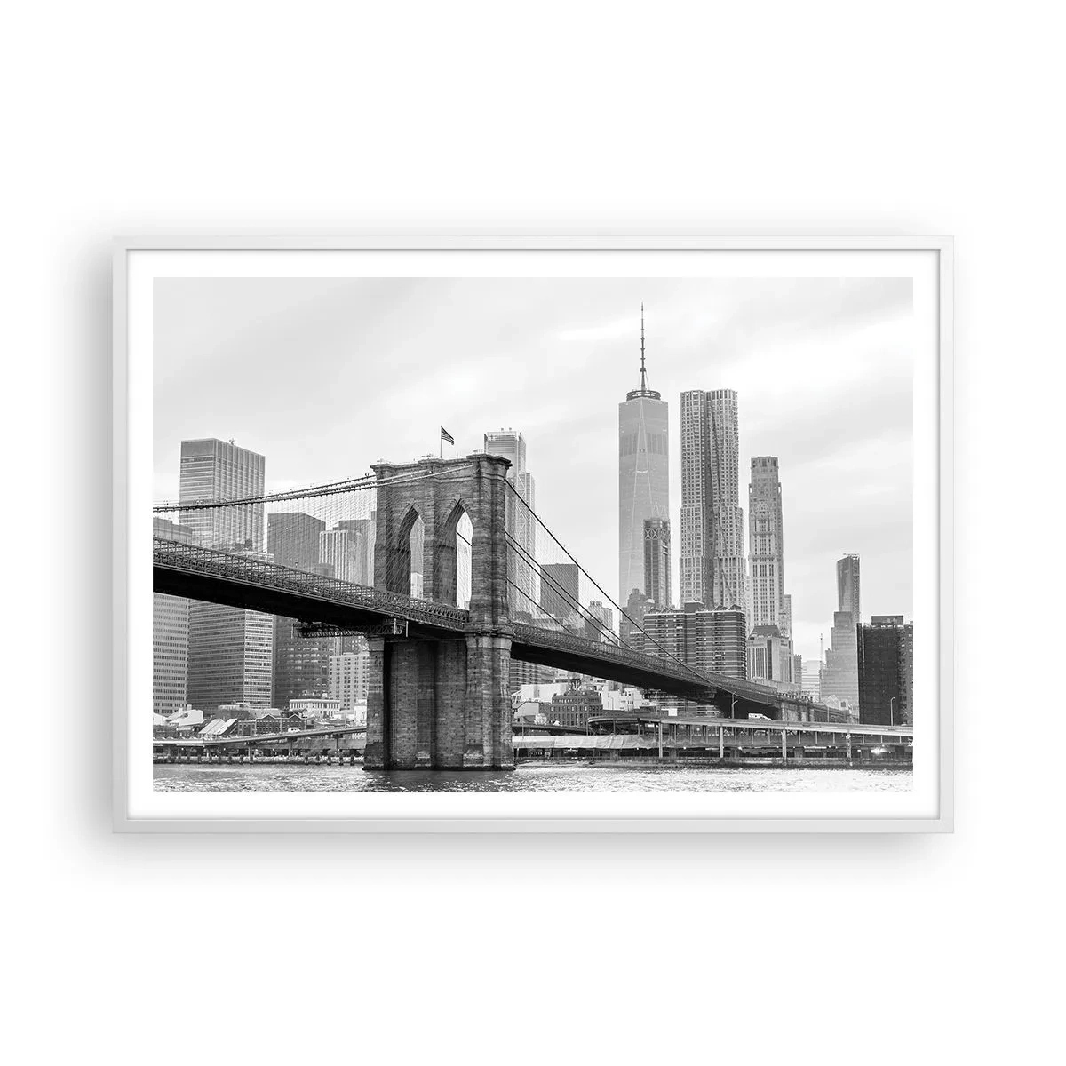 Poster in een witte lijst - New Yorkse sfeer - 100x70 cm