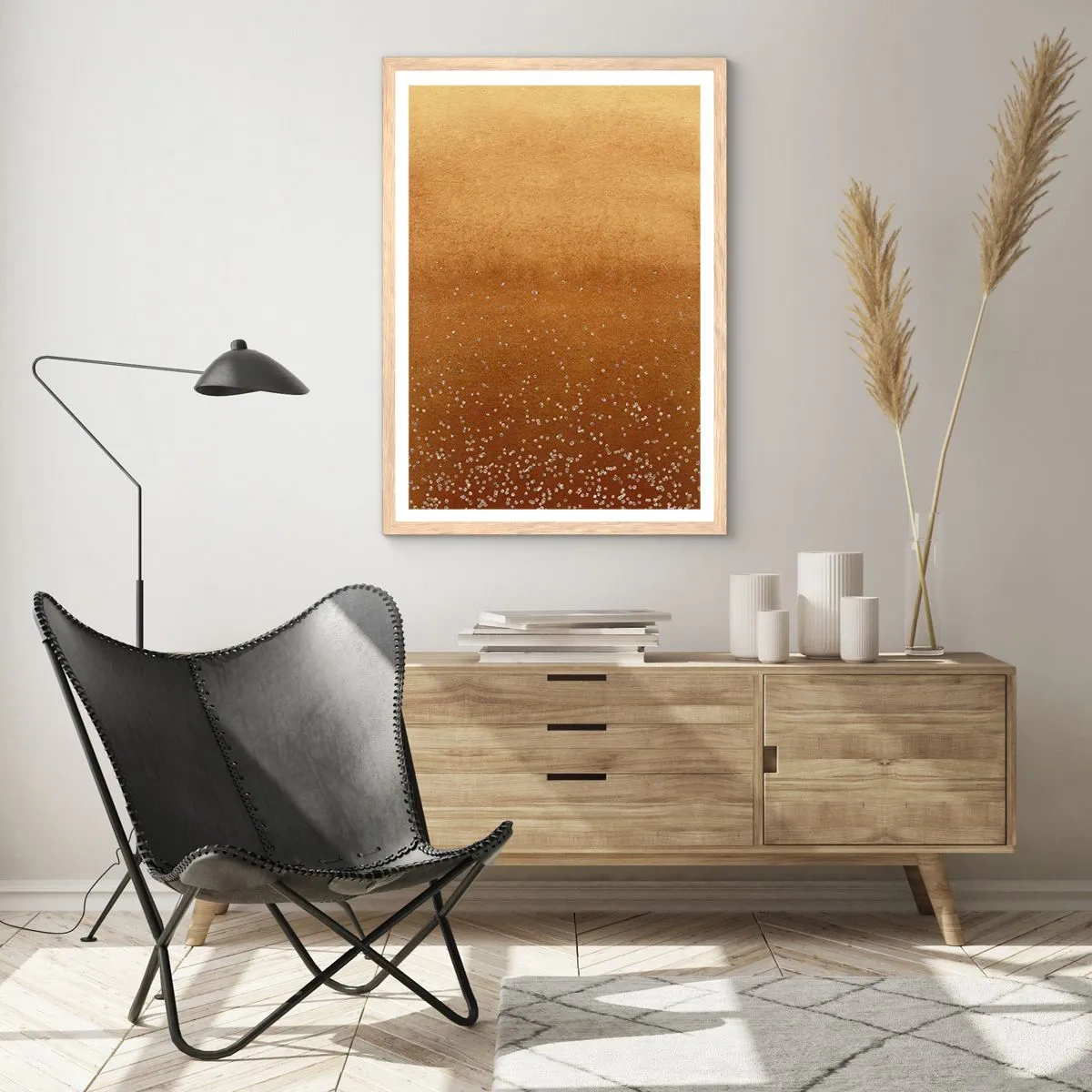 Een poster in een licht eiken lijst - De geboorte van het licht - 30x40 cm