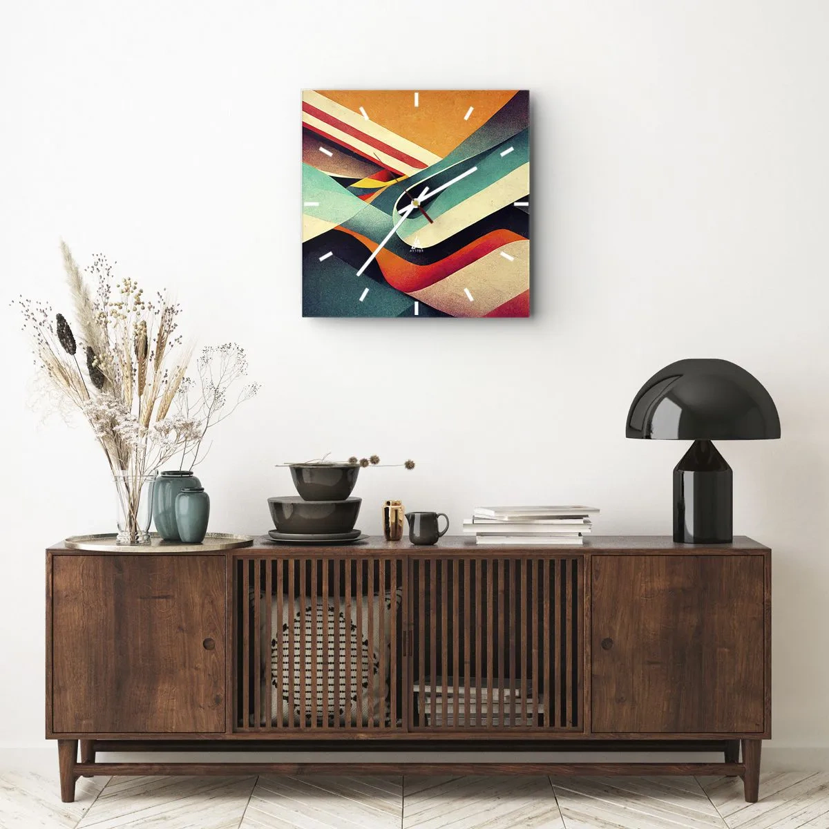 Wandklok - Klok - Intensieve compositie - 40x40 cm