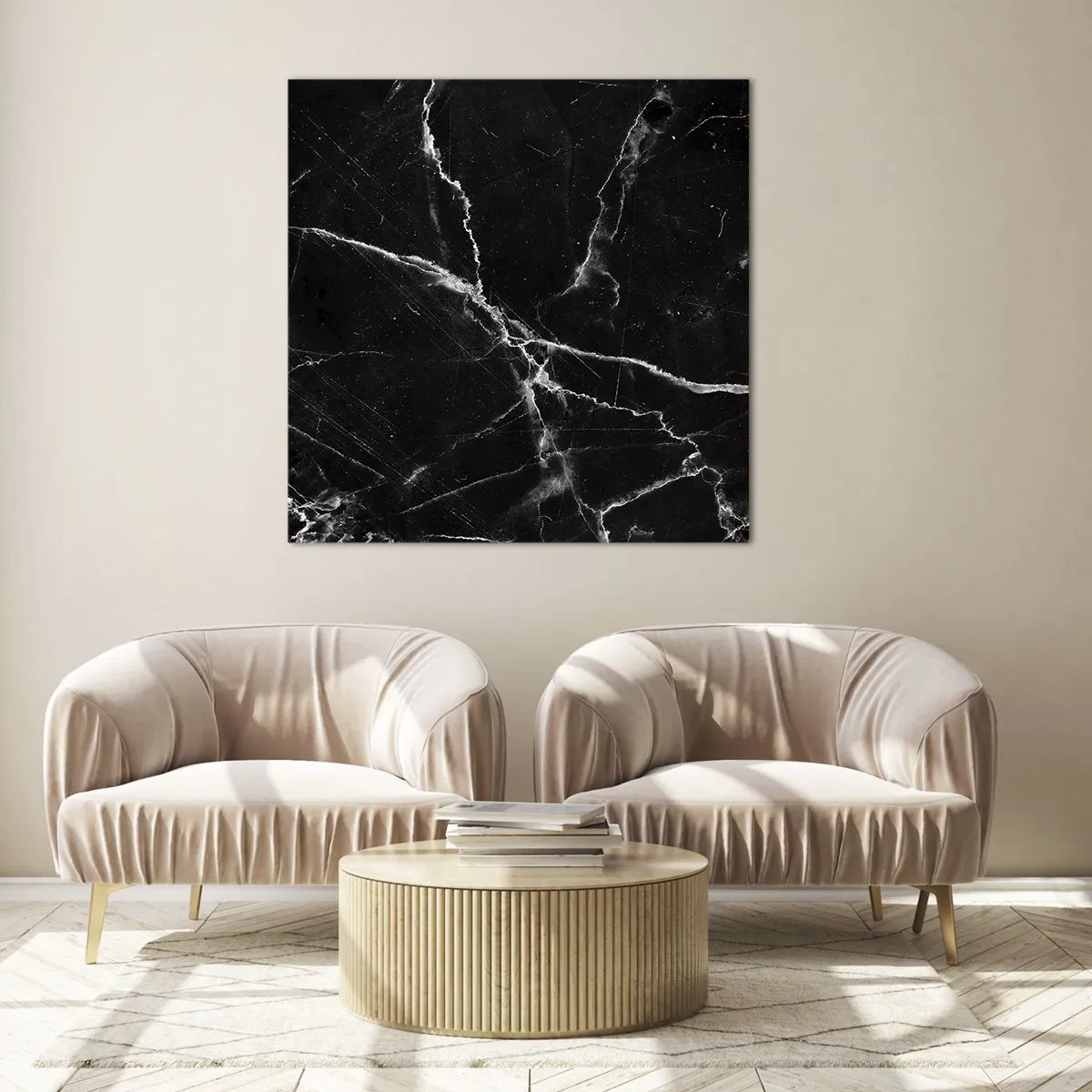 Schilderen op glas - Het geheime leven van steen - 40x40 cm