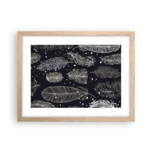 Een poster in een licht eiken lijst - Gevederde kant - 40x30 cm