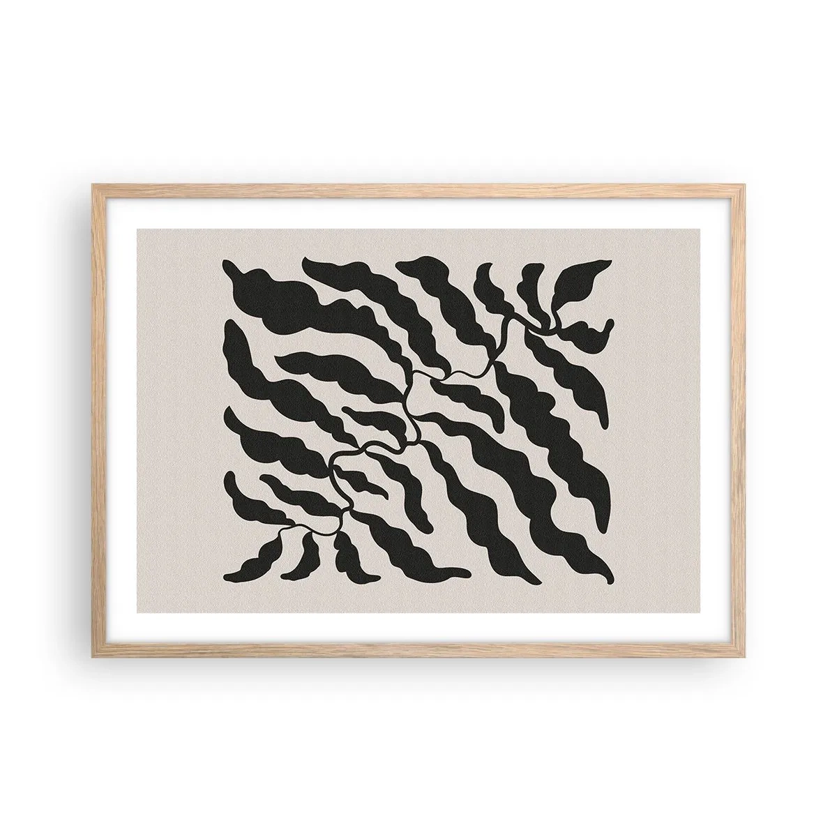 Een poster in een licht eiken lijst - Natuur van een vierkant - 70x50 cm