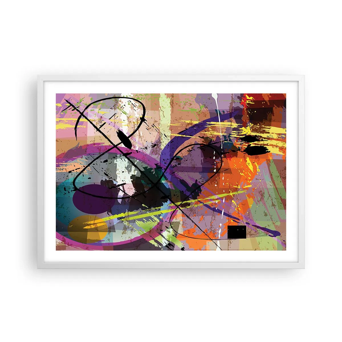 Poster in een witte lijst - Je kunt rechtdoor of rondom - 70x50 cm