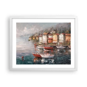 Poster in een witte lijst - Romantisch toevluchtsoord - 50x40 cm