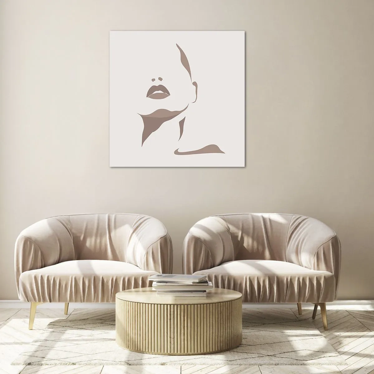 Schilderen op glas - Gemaakt van licht en schaduw - 60x60 cm