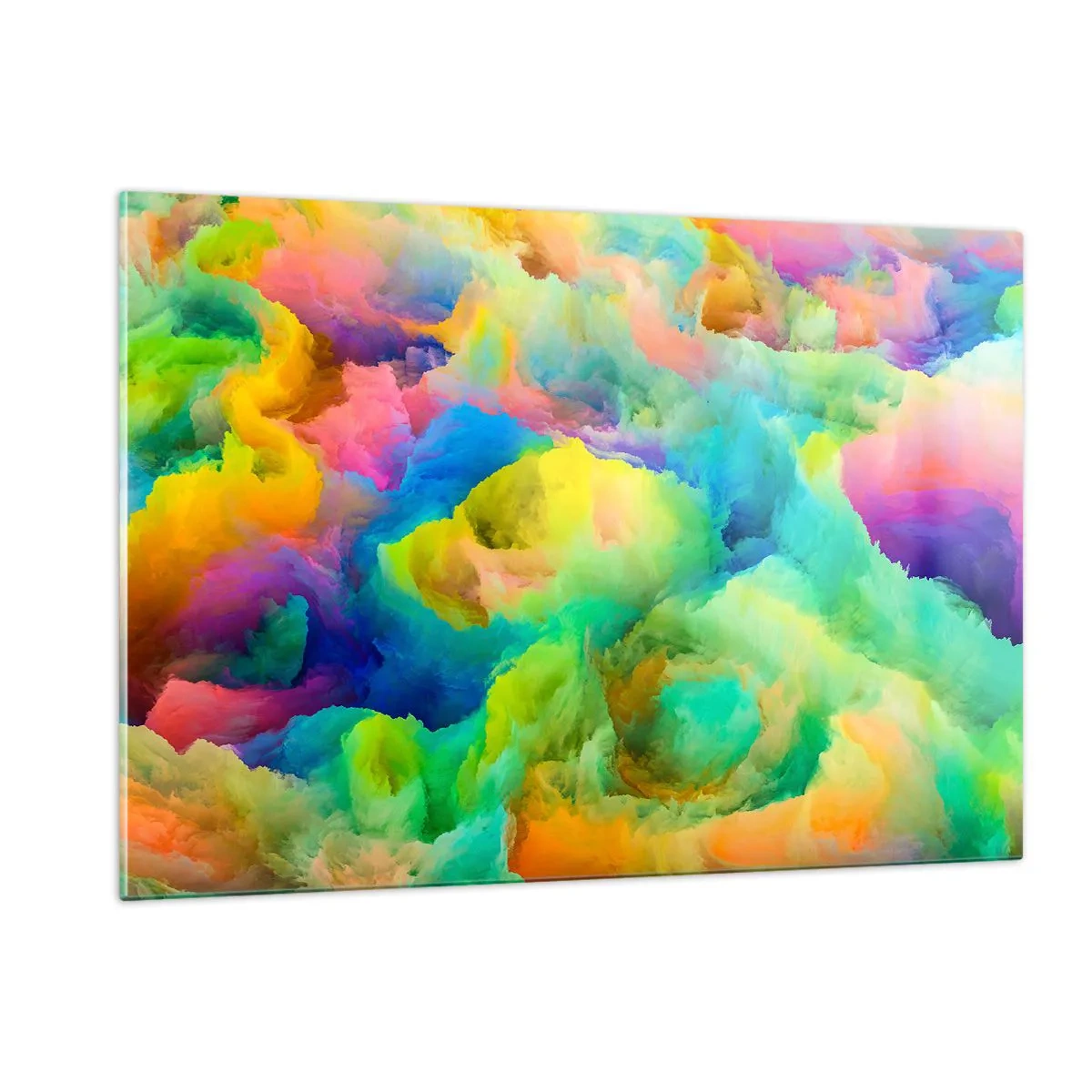 Schilderen op glas - Regenboog dons - 120x80 cm