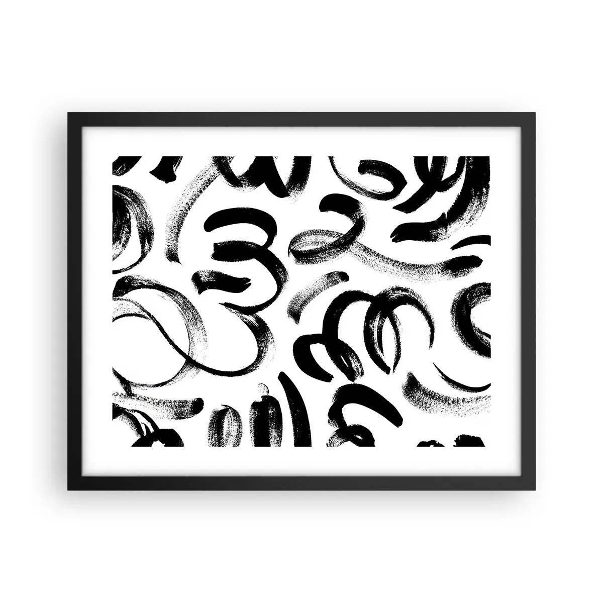 Poster in een zwarte lijst - Zwart op wit - 50x40 cm