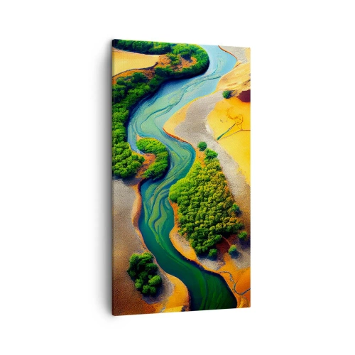 Schilderen op canvas - Levengevende rivier - 45x80 cm