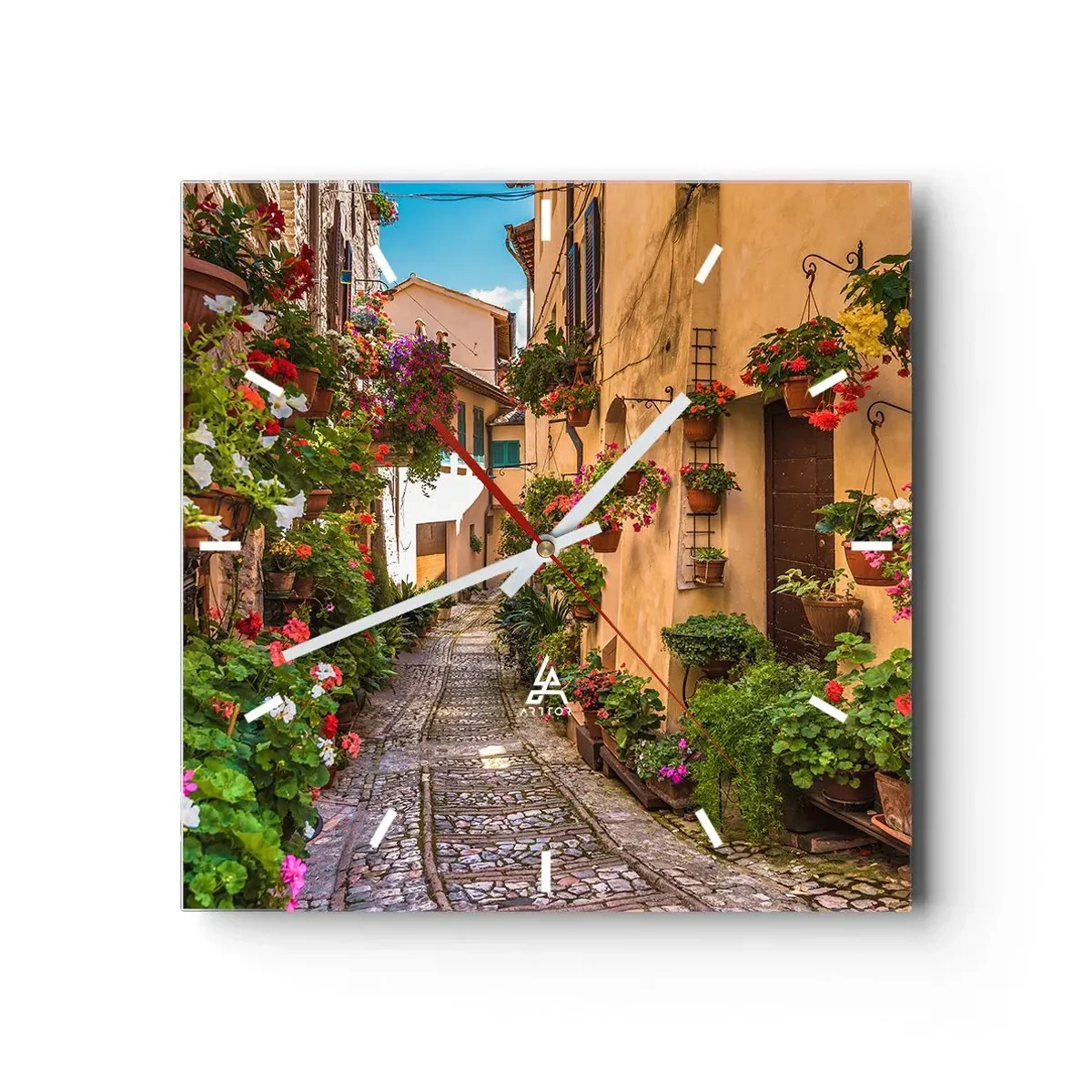 Wandklok - Klok - Italiaans zijstraatje - 40x40 cm