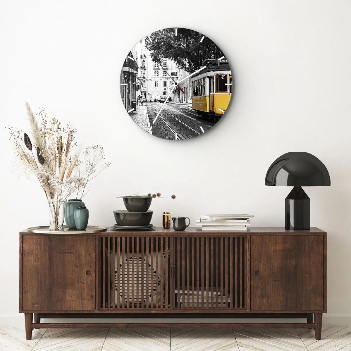 Wandklok - Klok - En op de achtergrond fado - 40x40 cm