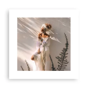 Poster - De zon en het meisje - 30x30 cm