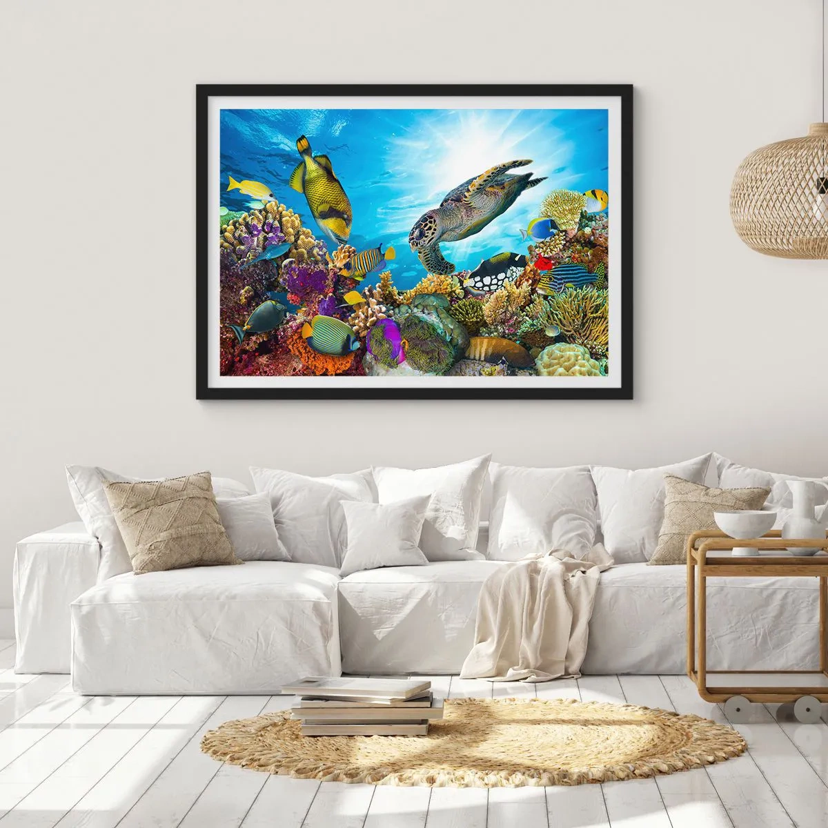 Poster in een zwarte lijst - Koraalpromenade - 50x40 cm