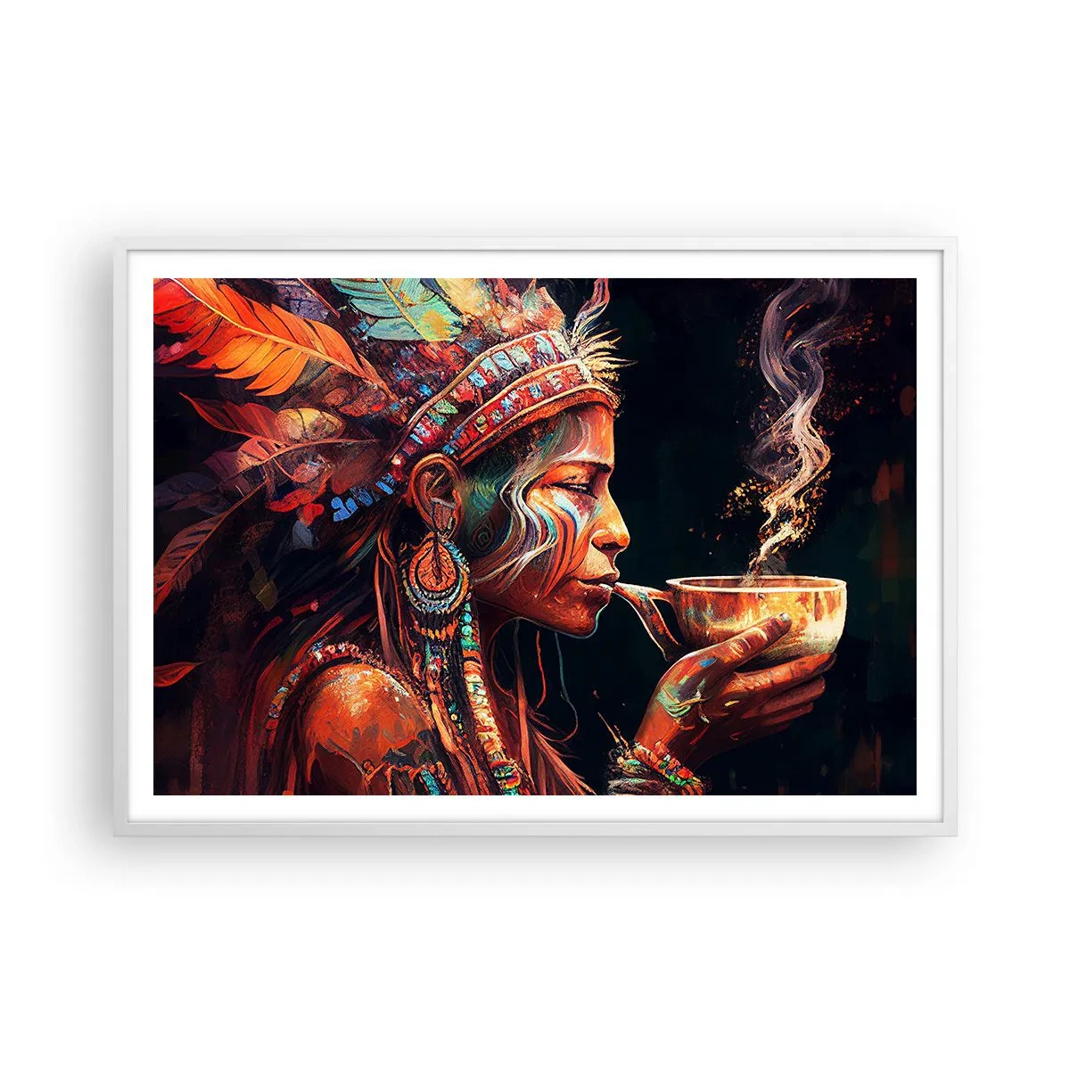 Poster in een witte lijst - Magisch ritueel - 100x70 cm