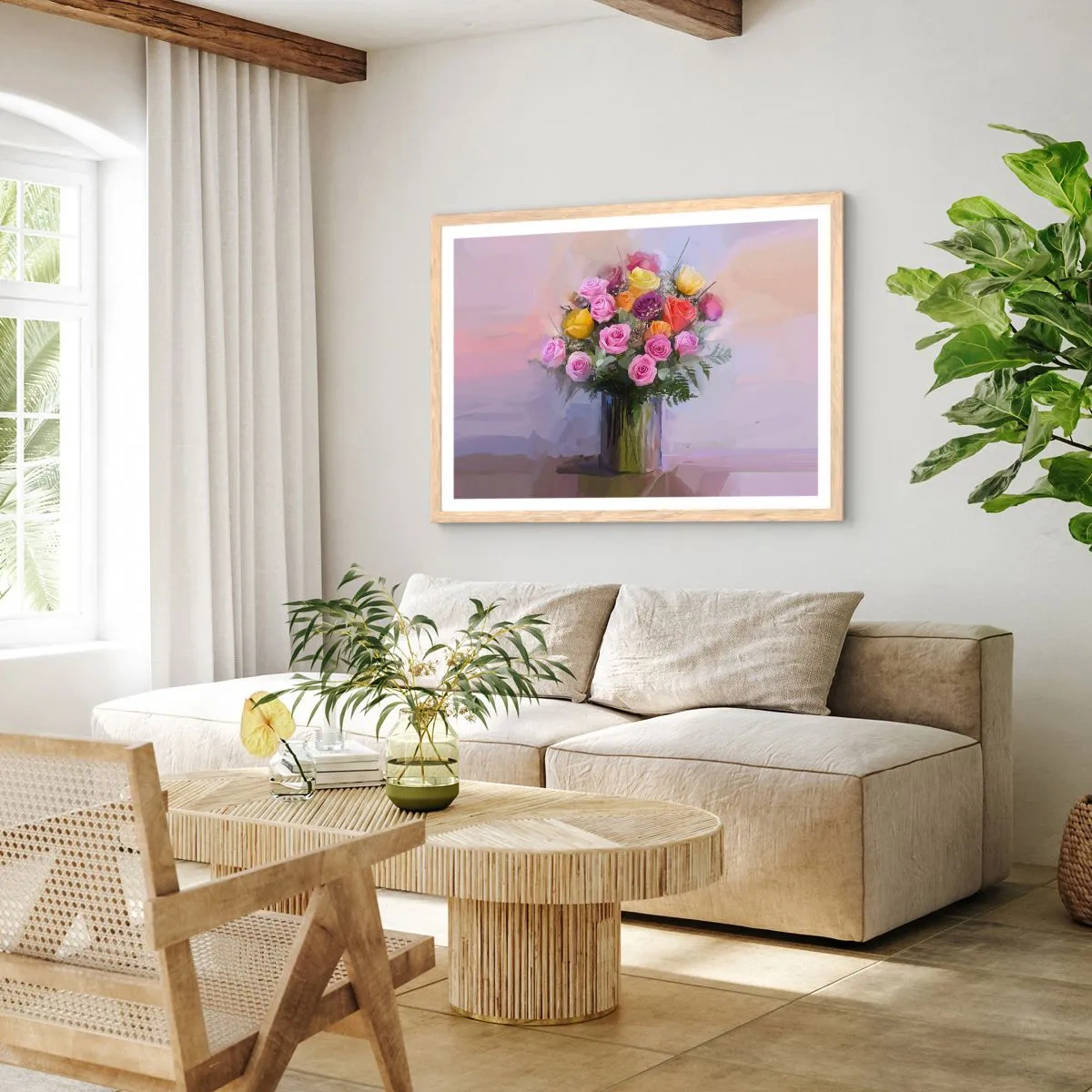 Een poster in een licht eiken lijst - Ingehouden schoonheid - 50x40 cm