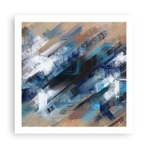 Poster - Op een blauwe diagonaal - 60x60 cm