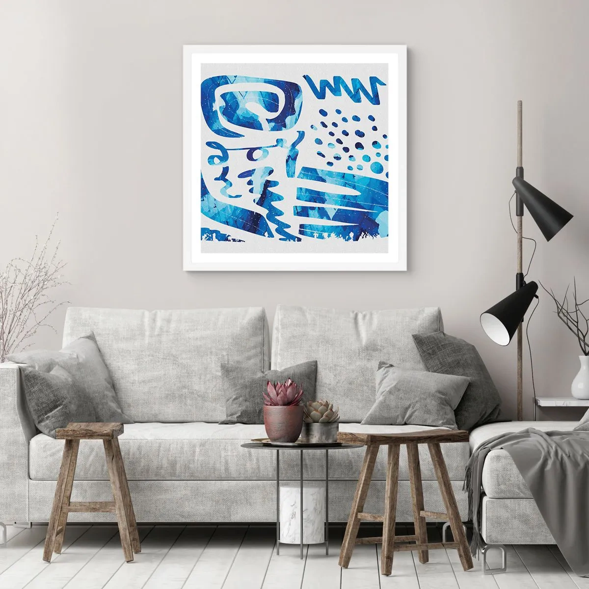 Poster in een witte lijst - Terug naar de wortels - 40x40 cm