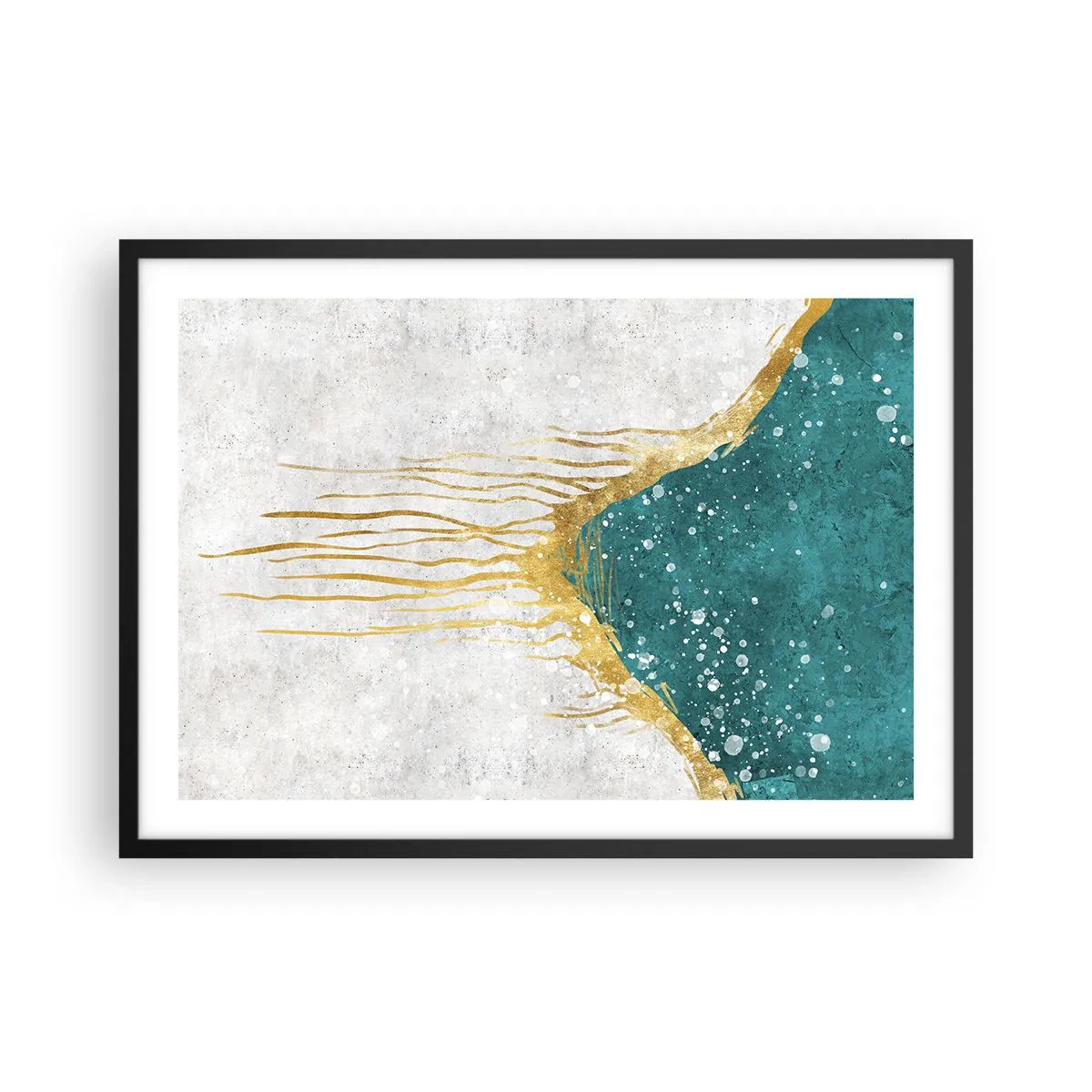 Poster in een zwarte lijst - Gouden vloed - 70x50 cm