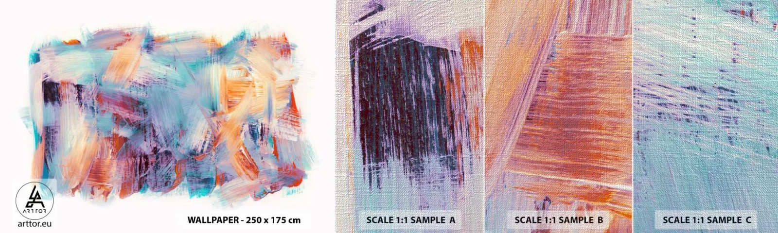 Fotobehang Monster Premium Canvas - Een kleurrijke puinhoop - Minimalistisch, Pastel, Deel - 100x30 cm