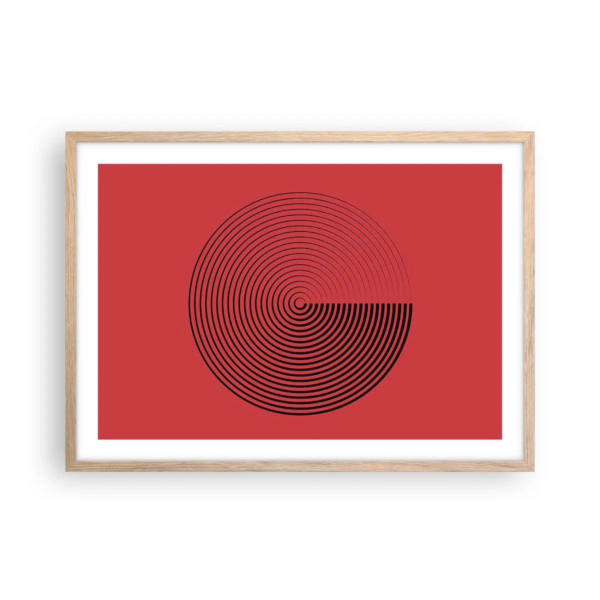 Een poster in een licht eiken lijst - Circulaire beweging - 70x50 cm