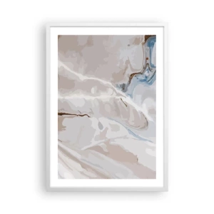 Poster in een witte lijst - Blauw kronkelt onder het wit - 50x70 cm