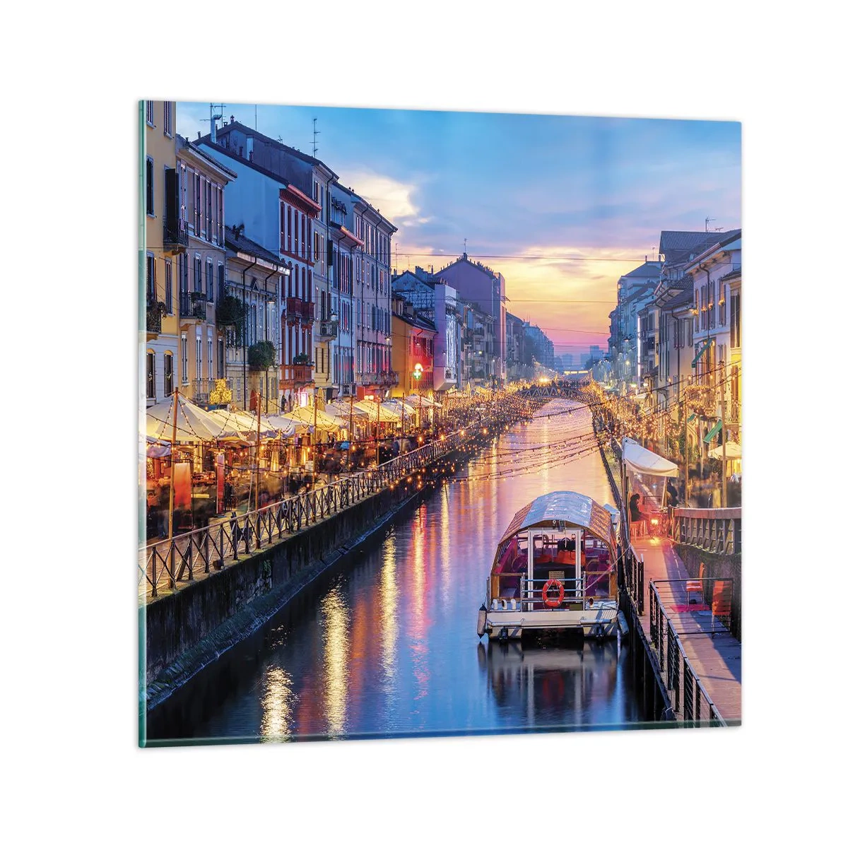 Schilderen op glas - Een avond vol licht en plezier - 70x70 cm