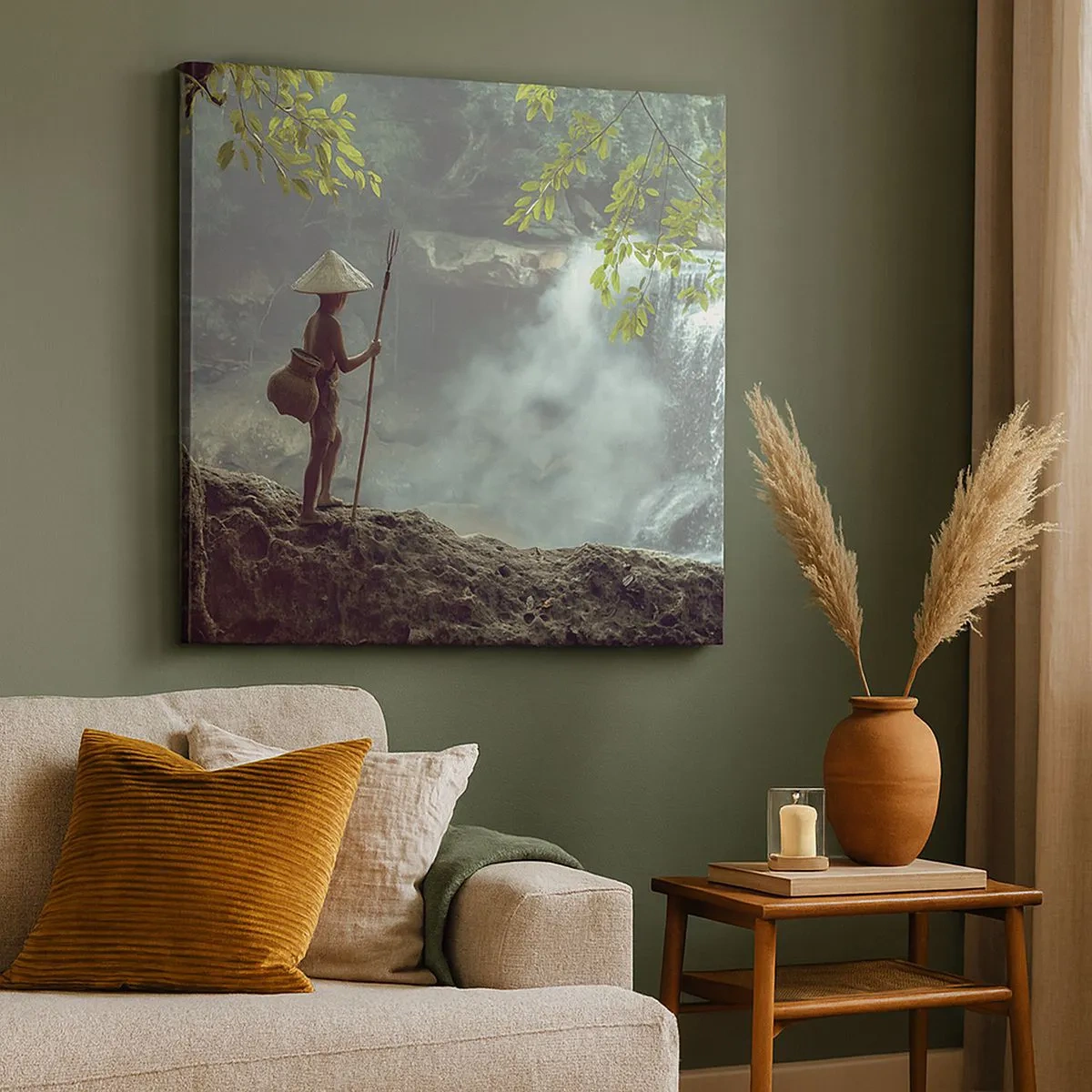 Schilderen op canvas - Bevriend met de natuur - 30x30 cm