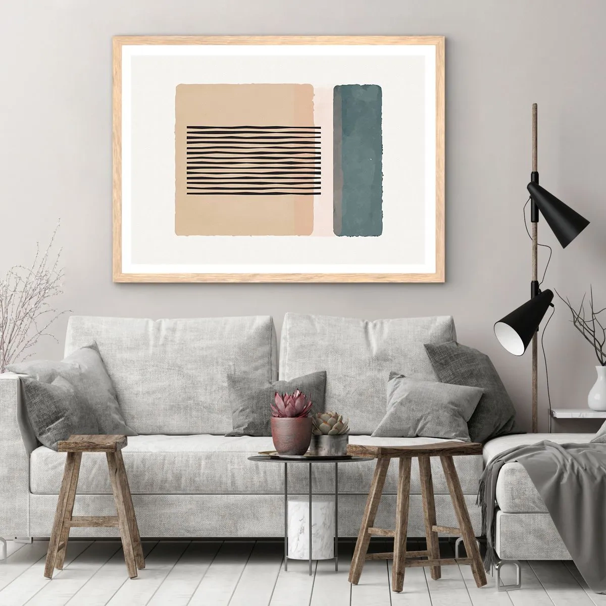 Een poster in een licht eiken lijst - Alles is oke - 50x40 cm