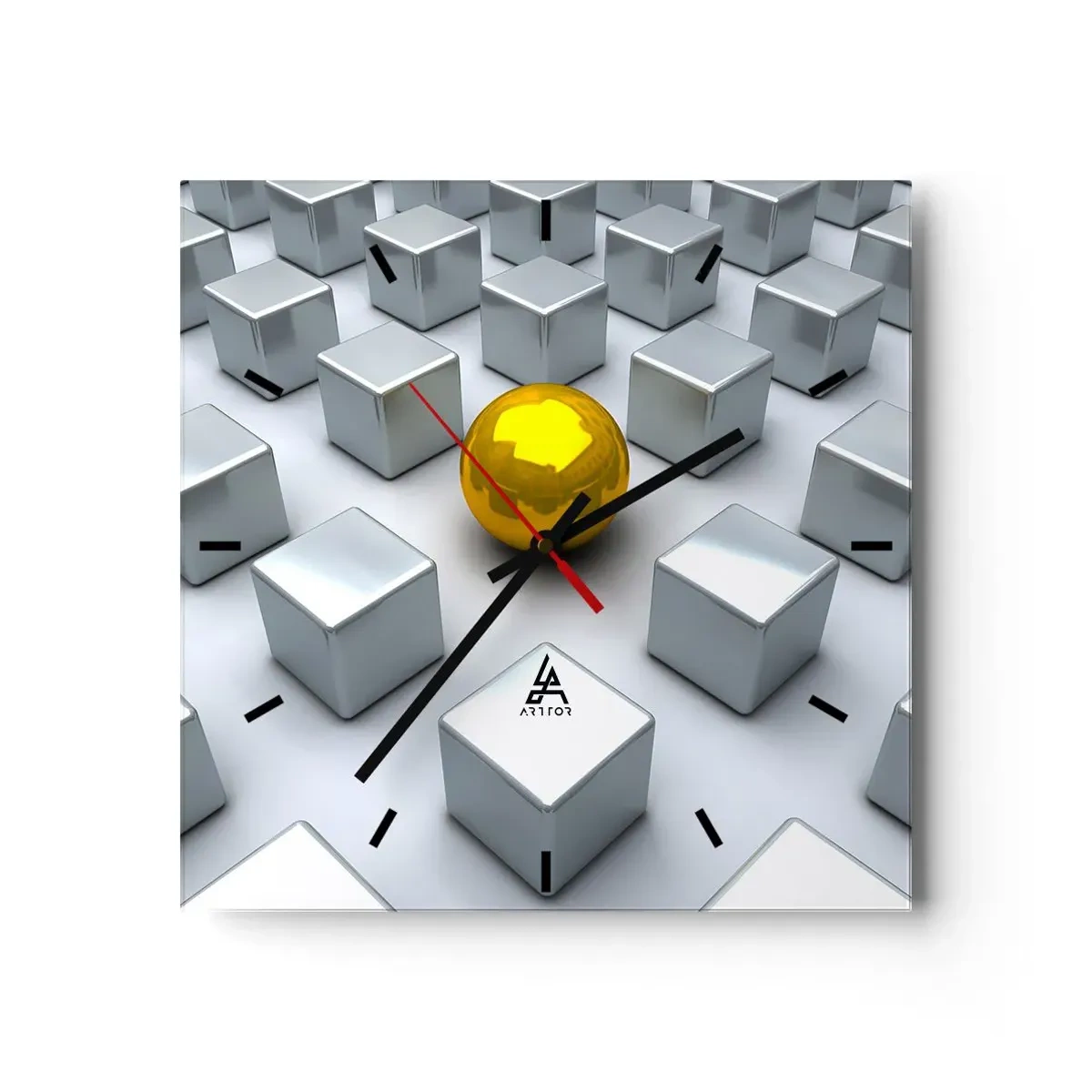 Wandklok - Klok - Waarom ik? Geometrische compositie - 30x30 cm