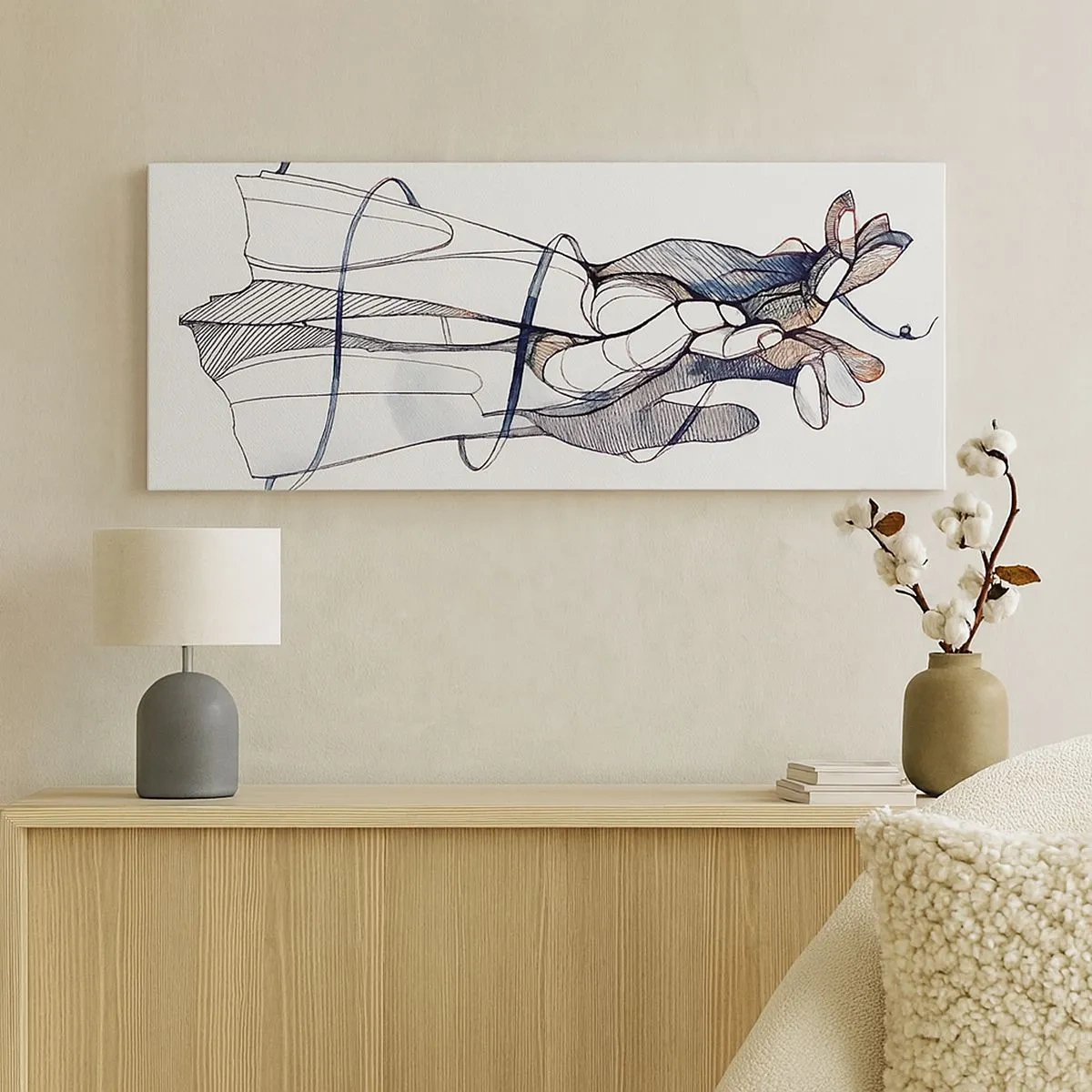 Schilderen op canvas - Touch-studie - 100x40 cm