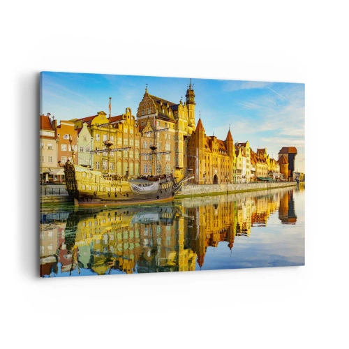 Schilderen op canvas - Een spiegelbeeld van het verleden - 120x80 cm