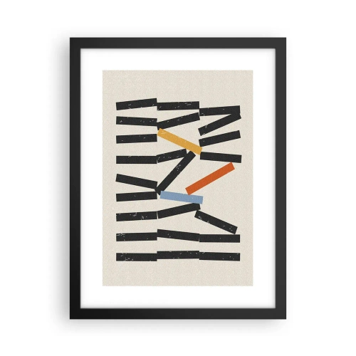 Poster in een zwarte lijst - Domino – compositie - 30x40 cm