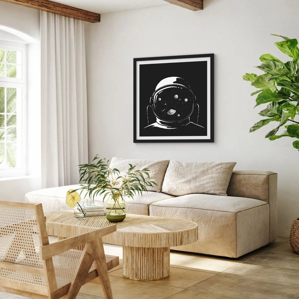 Poster in een zwarte lijst - Mooi uitzicht - 50x50 cm